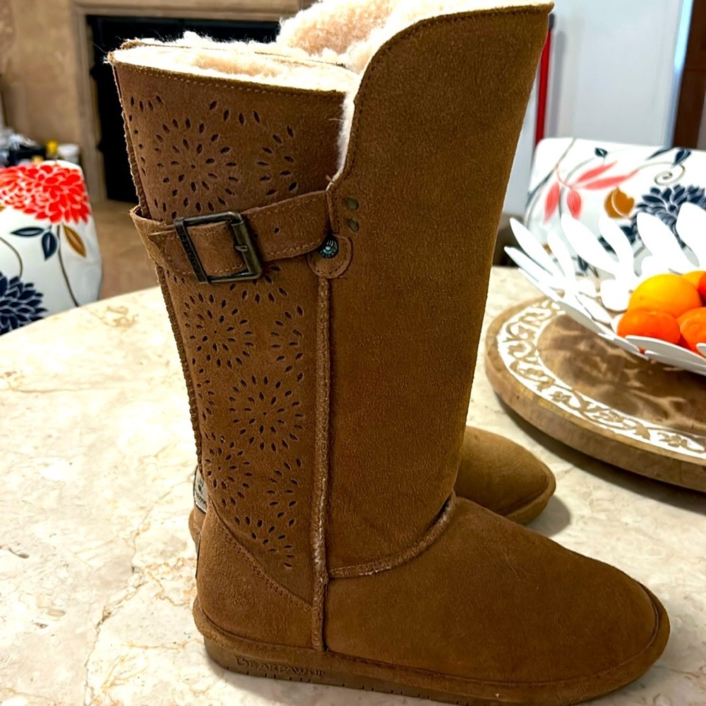 Bearpaw tall suede & wool boots